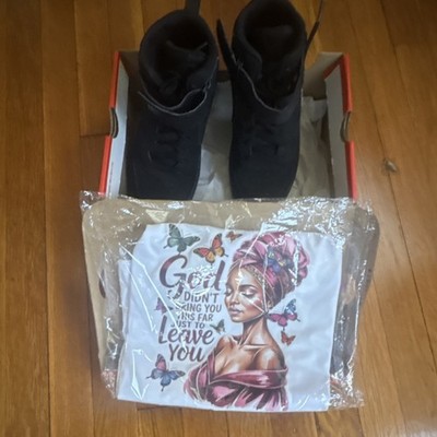 T -shirt included+Nike Black Men's High Top Lace Up Hook & Loop Athletic Sneaker