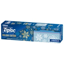 Ziploc Holiday Freezer Gallon Bags Secure Double Zipper Festive Designs 20 Count