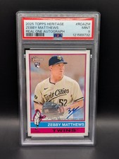 2025 Topps Heritage - Real One On Card Auto Zebby Matthews #ROA-ZM (AU RC) PSA 9