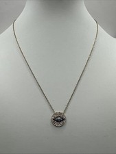 NEW TURKISH BLUE EVIL EYE NECKLACE - 925 STERLING SILVER CUBIC ZIRCONIA