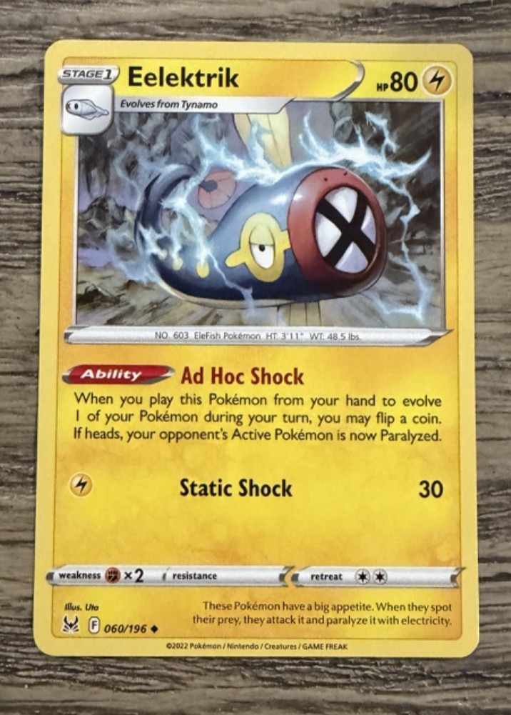2022 Pokemon Card Lost Origin Eelektrik 60/196