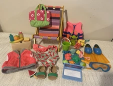 Our Generation OG Beach Themed Vacation accessories 18" Doll LOT Brands may vary