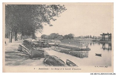CAR-AEBP12-0642-92 - ASNIERES - La berge et le lavoir d'asnières
