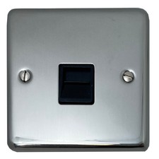 Image of Polished Steel Sockets and Switches - Black Switches