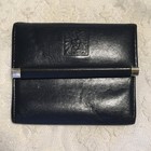 Vintage Ann Klein by St. Thomas Cowhide Leather Wallet Dark Navy Trifold — photo 1