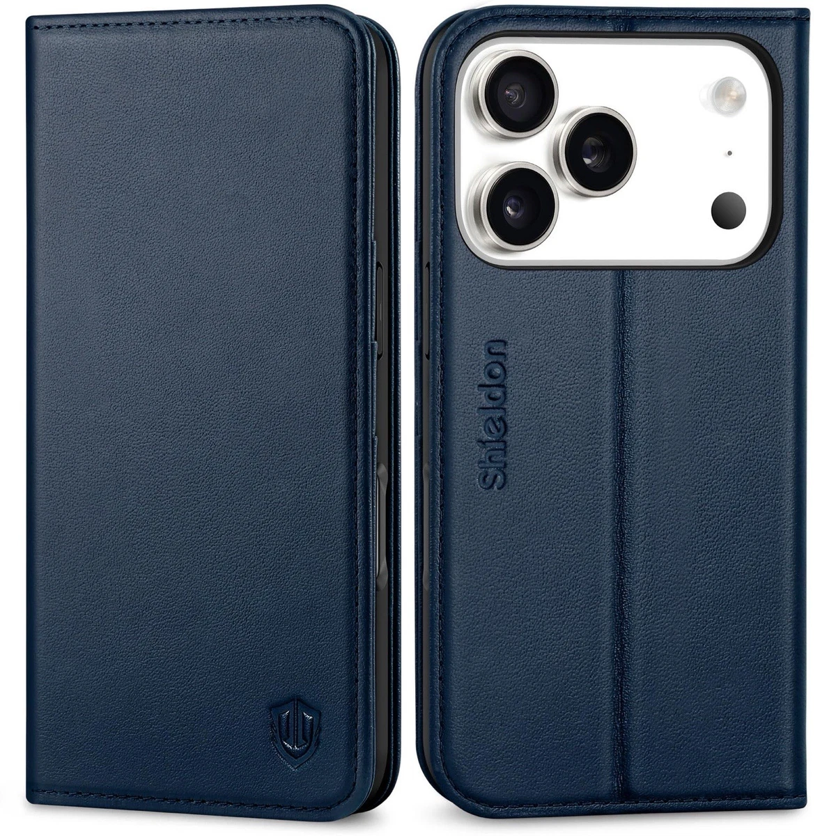 SHIELDON Custodia In Vera Pelle Crazy Horse Per IPhone 17 Pro 6,3” – Antiscivolo, Magneti Per Ricarica Wireless, Marrone