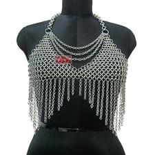 Handmade Chainmail Top Aluminum Butted 10mm Ring Medieval Fantasy LARP Costume