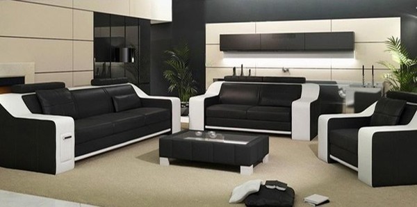 Ledersofa Set Sofa Couch Sitz Polster Garnitur Sofagarnitur 3+2+1 Sofas Huttens-image