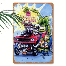 Vintage Rat Fink Monster Ed Roth Big Daddy Tin Metal Signs Home Décor 8x12 