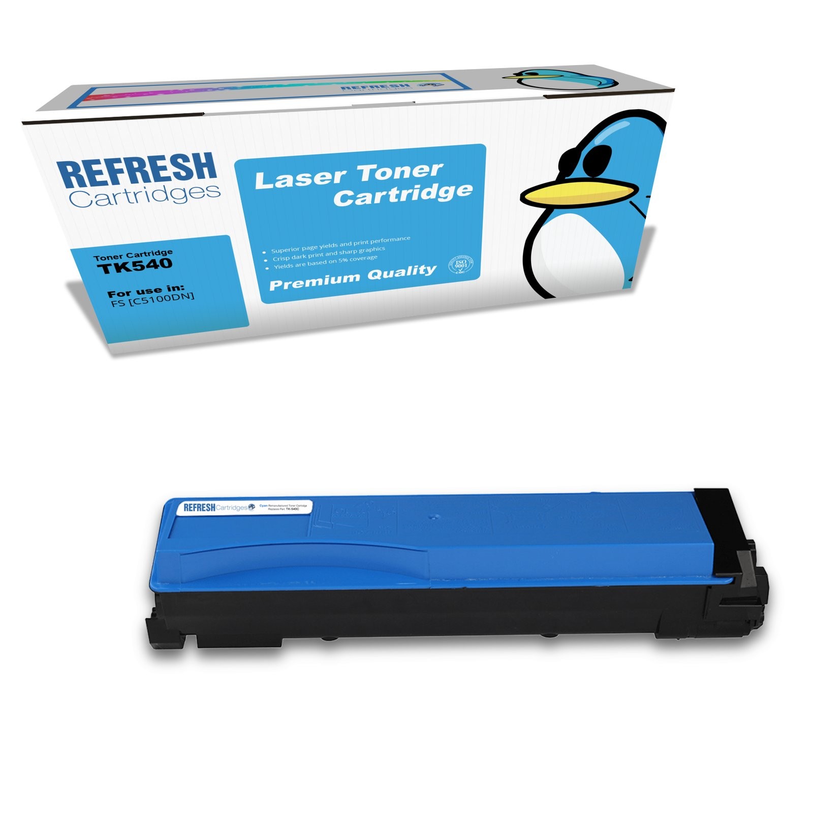 Refresh Cartridges Cyan TK-540C Toner Compatible With Kyocera Printers