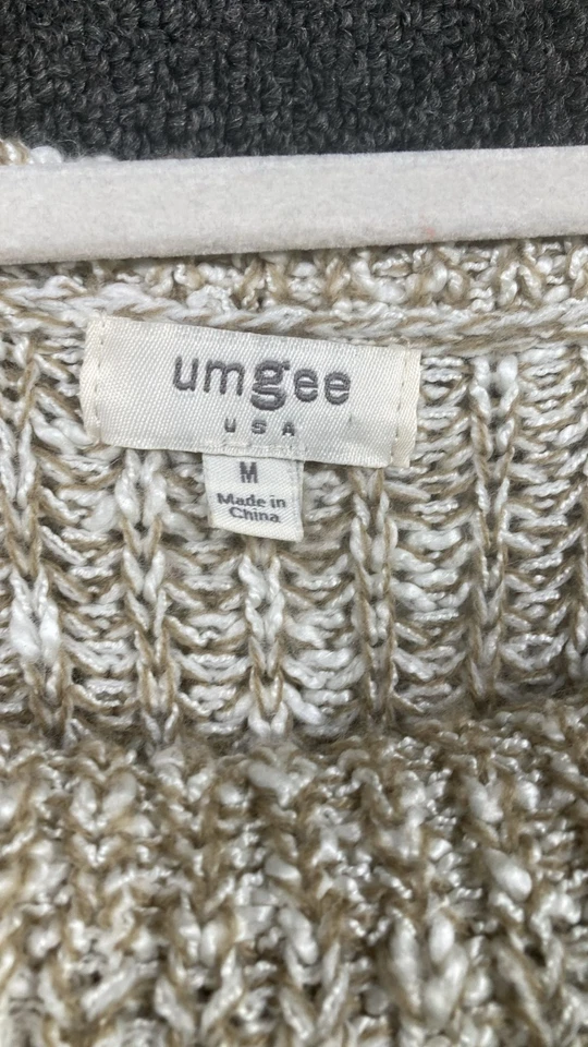 Suéter Umgee Grueso Tejido Plegable Para Mujer Talla M Rubor Taupe Fuera del Hombro Foto 3 de 4