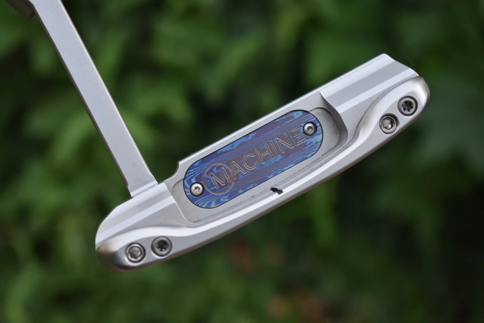 RARE Italian Stainless Machine M10 Damascus Medallion Long Neck Putter RH Accra - Image 4 of 4