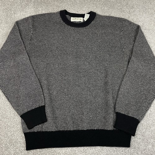 Orvis Sweater Mens L Crew Neck 100% Cashmere Pullover Knit Vintage 90s Soft - Picture 2 of 9