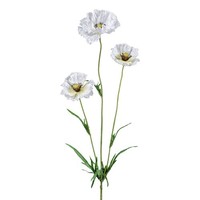 Kunstblume Mohn, 3Er Set, Farbe Weiß, HöHe Ca. 68 Cm
