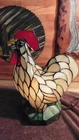 Vintage Stained Glass Tiffany Style Rooster Chicken Table Lamp Night Light