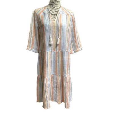 Soft Surroundings Laguna Crinkle gauze midi dress size MP forever peach |  eBay