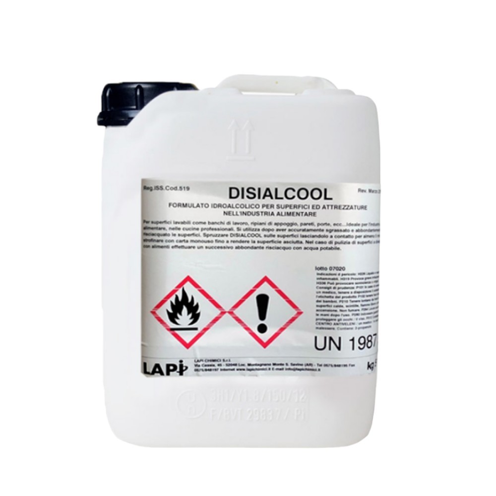 Ingrosso DISIALCOOL 5 Lt: Detergente Disinfettante Idroalcolico Prezzo Top
