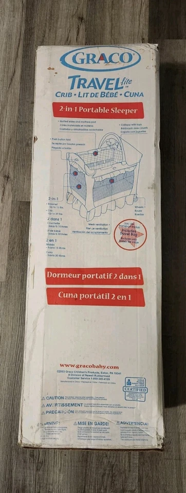 Vintage Graco Travel Lite Crib 2-in-1 Portable Sleeper Bassinet New in Box Seal - Image 4 of 4