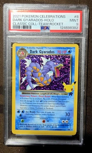 Dark Gyarados 8/82 Celebrations: Classic Collection Holo PSA 9 Pokémon TCG