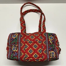 Vera Bradley Retired Small Duffel Gym Overnight Bag Travel in Villa Red Retired