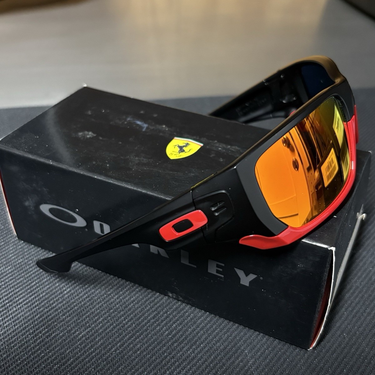 Oakley Style Switch Ferrari Matte Black w Ruby And Chrome Iridium