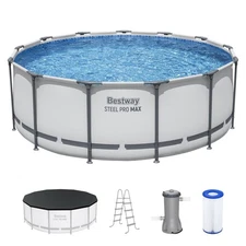 Bestway Steel Pro MAX 13'x48" Round Above Ground Swimming Pool with Pump & Cover