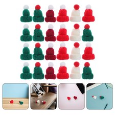 90 Pcs Handmade Hat Accessories Mini Knit Hats for Crafts Knitted Tree Pendant