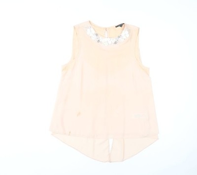 Beige Basic-Bluse Damen UK Größe 12 New Look