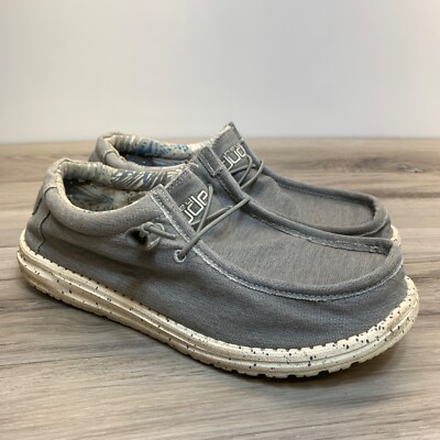 Hey Dude Wally Woven Carbone Gray Slip On Comfort Shoes - Men's Size 7