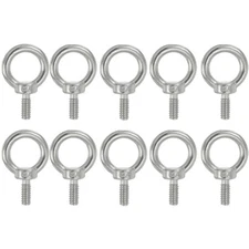 Eye Bolt,10 Pack M6  Marine Grade Stainless Steel Lifting Ring Thread