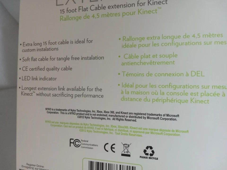 NEW NYKO EXTEND LINK Extra Long Flat 15FT KINECT Extension cable for XBOX 360 2B - Image 3 of 4