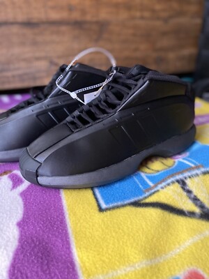 9.5 ADIDAS Crazy 1 Kobe Bryant Triple Black Retro Basketball Shoes 