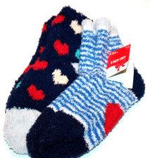 2 Pairs Only Womens 2 Pack Cozy/Fuzzy Multi-Color Socks Size 9-11 2 Pairs Only 