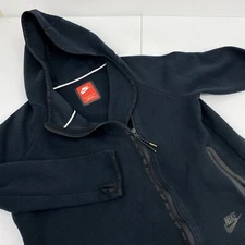 Nike Hoodie Women Small Tech Fleece Black Cover Cape Jacket Gym Zip Thumbholes