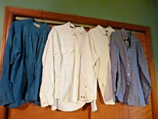 Lot of 4 Men's Long-Sleeved Shirts NATURAL ISSUE, DOCKERS, MOSSIMO, TRADER BAY L