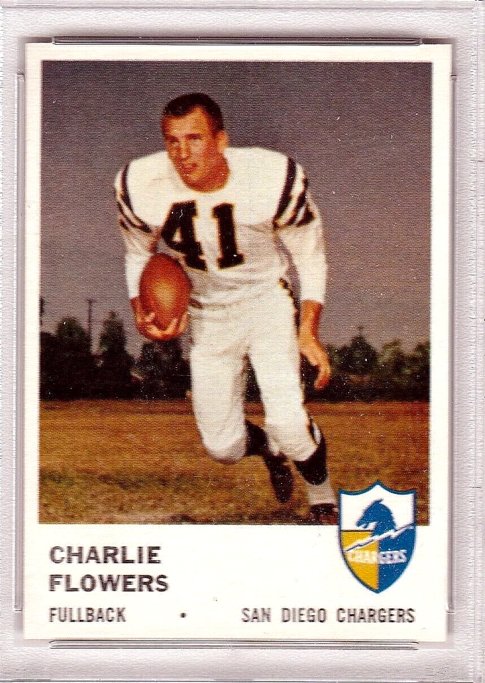 1961 FLEER FOOTBALL CARD #156 CHARLIE FLOWERS GRADED PSA 9 NQ SAN DIEGO CHARGERS - Image 3 of 4