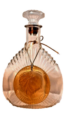 Camus Carafe for Cognac/Brandy in French glass - w/Amber glass ornament
