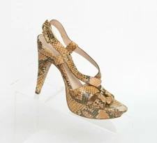 Gastone Lucioli 4004 Bengaioux Arancio Snakeprint Platform Sandal Women US 6.5-7