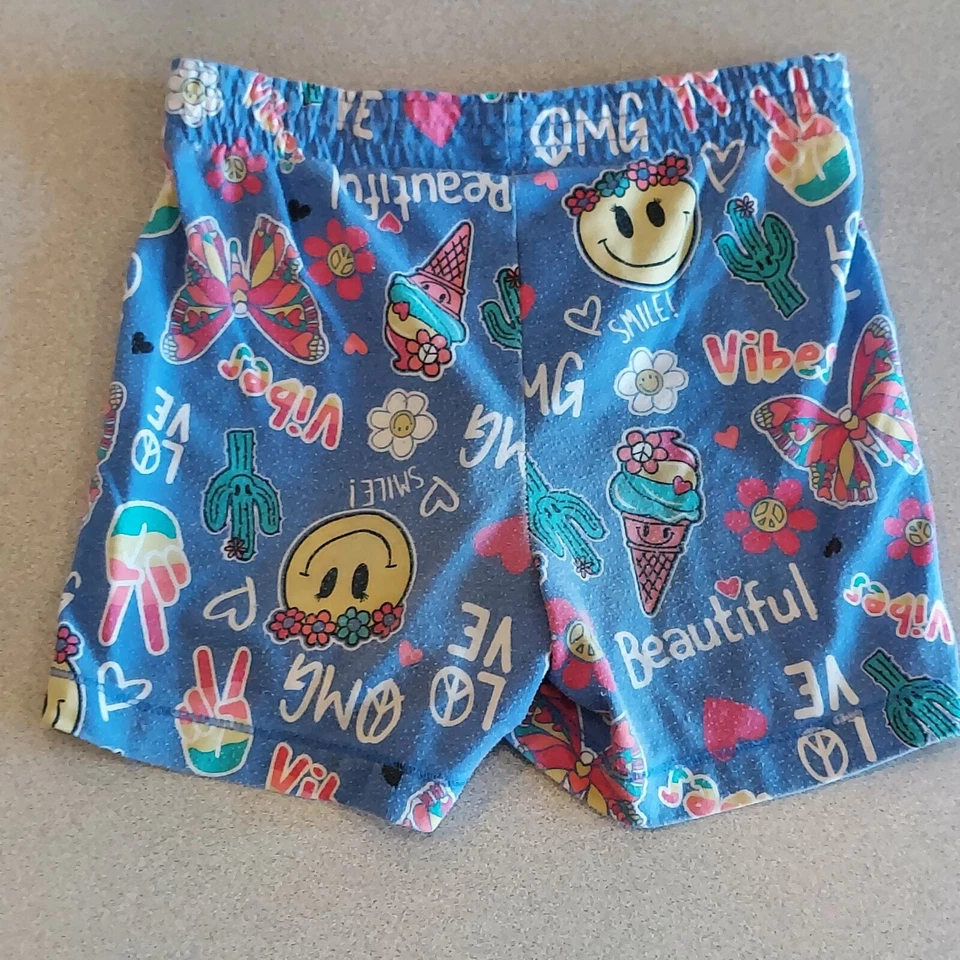 Faded Glory Shorts Kids XS/XCH (4-5) Multicolor Emojis Elastic Waistband - Изображение 2 из 4