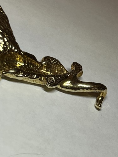 Vintage 14K Yellow Gold Panther Slider Pendant With Ruby Eyes 8.69 Grams - Picture 8 of 18