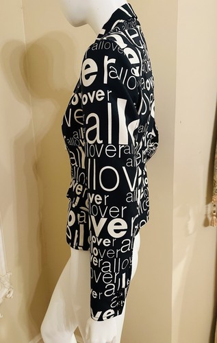 Moschino Jeans Black White Allover Blazer Size 8 US / 42 IT /FR 38 - Picture 14 of 24