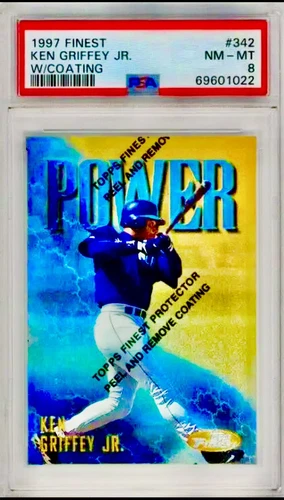 ✨1997 FINEST ⚾️ KEN GRIFFEY JR. (POWER)⚡️#342 PSA 8 RARE  SP EMBOSSED W/COATING