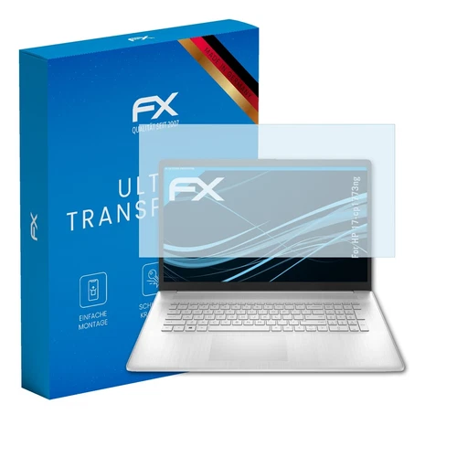 atFoliX 2x Displayschutzfolie für HP 17-cp1773ng Schutzfolie klar Folie