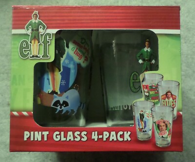 Elf , 4x Gläser 0,5 Liter , ca. 14,5 cm , Buddy der Weihnachtself , neu + ovp