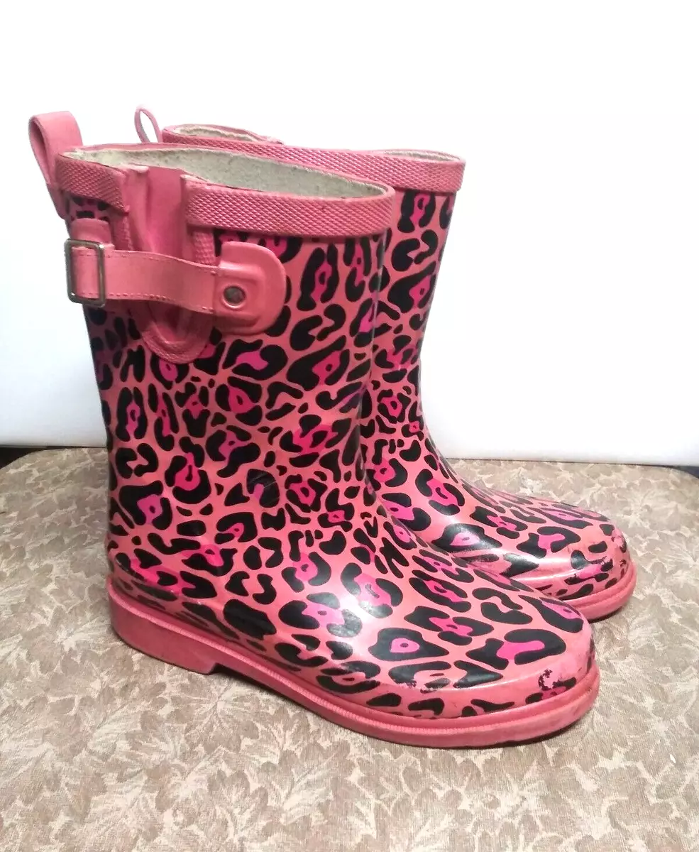 Girls leopard rain boots cheap