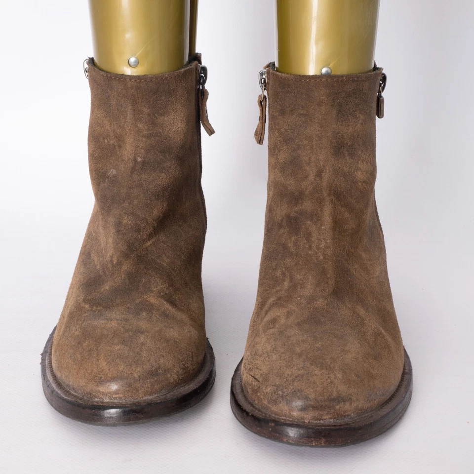 MOMA Mujer Cuero Botines Marrón Gamuza Cremallera Talla US 6.5 UK 4 EU 37 Foto 3 de 4