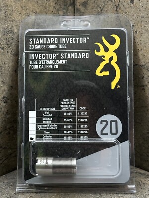 Browning Standard Invector Choke Tube for 20 Gauge Cylinder 1130305