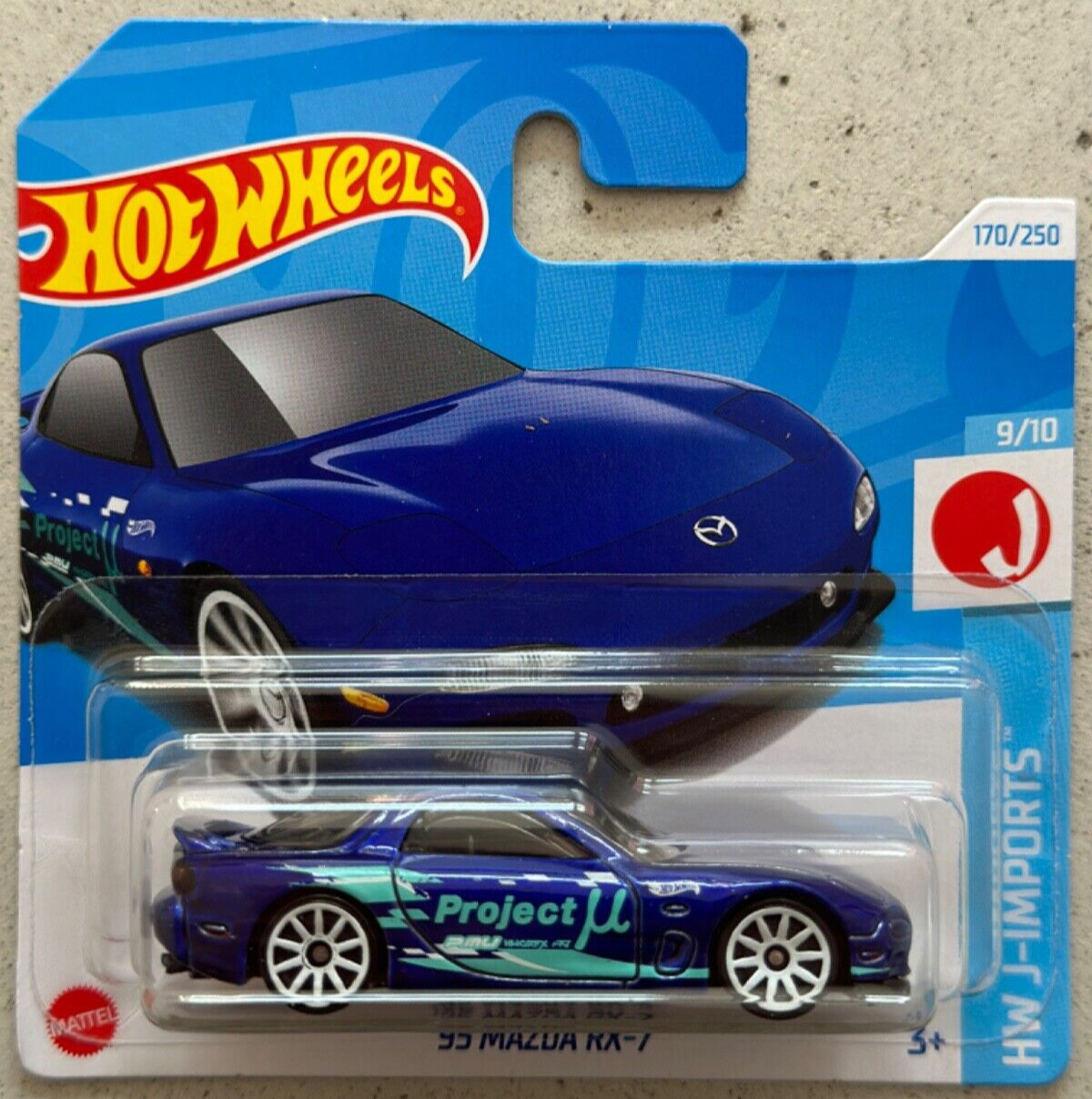 2024 Hot Wheels 95 MAZDA RX-7 Short Card with Protector J-Imports FD