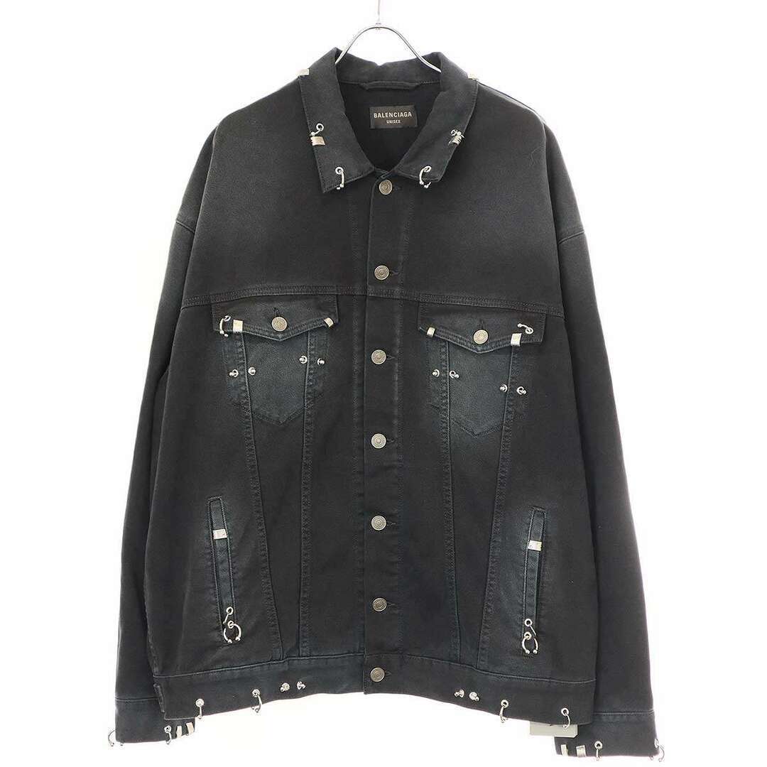 BALENCIAGA 24SS Pierced Denim Jacket 764518 TNW11 Black 1 BALENCIAGA 24SS Pierced Denim Jacket 764518 TNW11 Black 1
