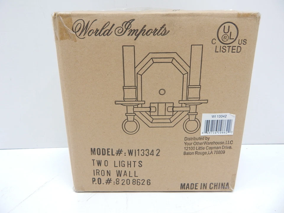 Aplique de pared de dos luces de hierro World Imports Lighting WI133-42, óxido Foto 2 de 4